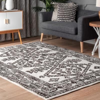 Nuloom Transitional Fading Mayen Cruz Andina Geo Border Print Area Rug