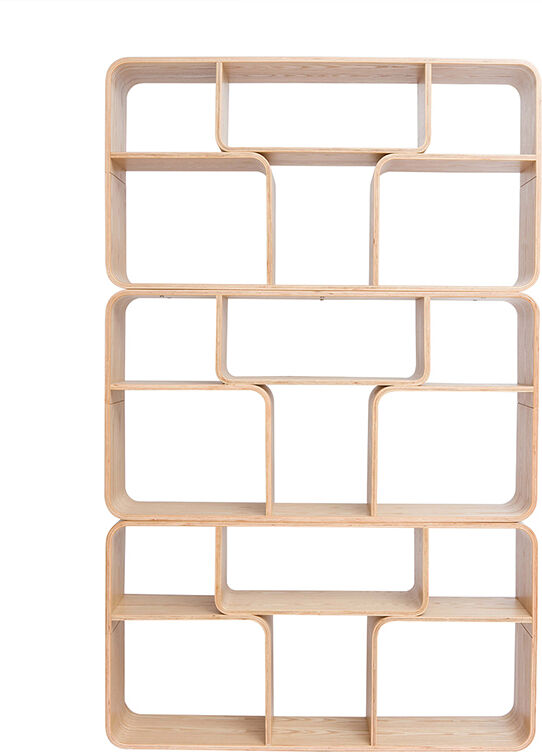 Miliboo Bibliothèque ouverte multi casiers en bois clair frêne L120 cm WARHOL