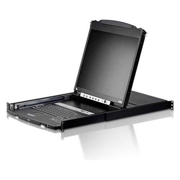 Aten CL5808N-ATA KVMP-Switch 8-fach, Slideaway-Konsole mit 19"-Display, USB, PS/2, Dual Rail, USB-Pe (CL5808N IT)