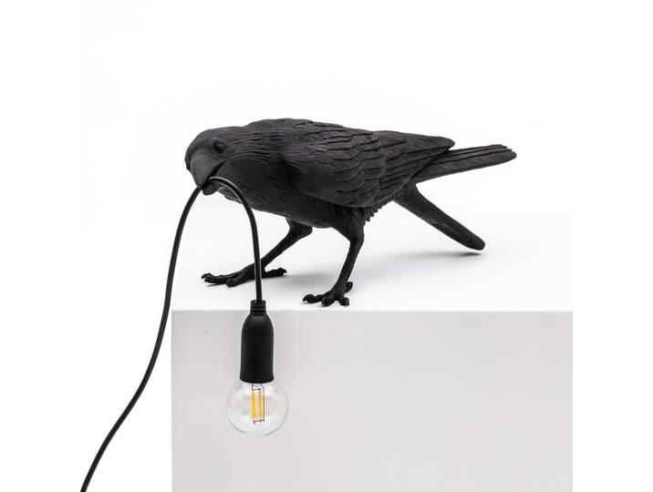 Bird Lamp Playing Tischleuchte Schwarz - Seletti - Wohnzimmer - Design - Kunststoff
