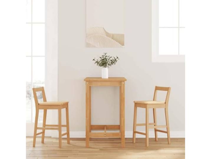 VIHHQGC Barhocker 2 STK. Natur Massivholz Gummibaum mit Rückenlehne Massivholz Gummibaum, ergonomische Rückenlehne, langlebig, stoßfest, Esszimmer, Wohnzimmer