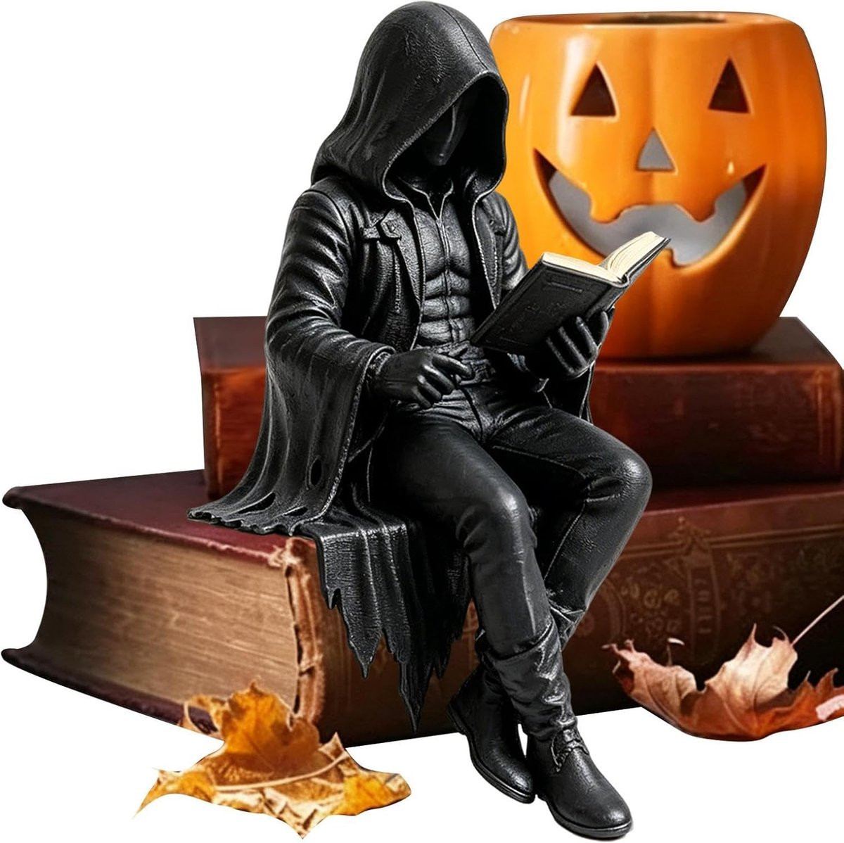 Gothic Beeldje Zwart - Handgeschilderd Hars Figuur voor Tafeldecoratie