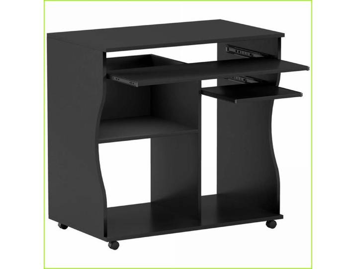 Bureaux & Surfaces de Travail - Bureau PC Mobile avec Plateau pour Clavier Compact Noir