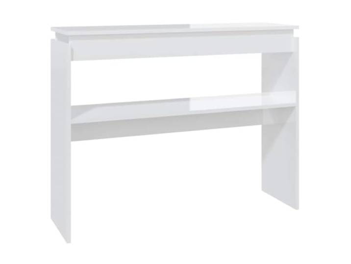 Favemtsl Konsolentisch Hochglanz-Weiß 102x30x80 cm Flurtisch Beistelltisch Schlankes Design für Eingangsbereich und Schlafzimmer. Pflegeleichte Oberfläche bietet Ablagefläche für Dekoration.