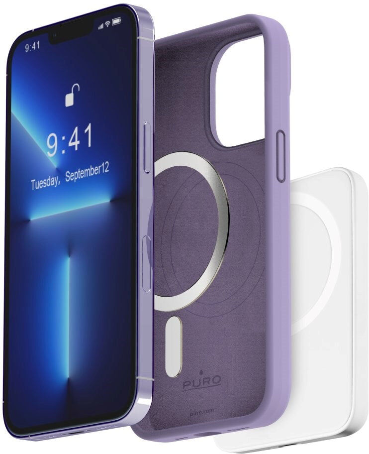 PURO iPhone 14 Pro Silikone Cover - MagSafe Kompatibel - Lilla