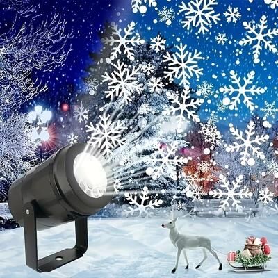 Inspire Curations LED Snowflake Projection Light Snowflake Projector Light With USB Power For Holiday & Party Atmosphere LED Snowflake Projection Light Snowflake Projector Light With USB Power For Holiday & Party Atmosphere