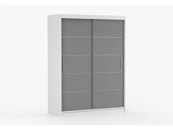 Schwebetürenschrank VISTA 06 150 cm Weiß Grau