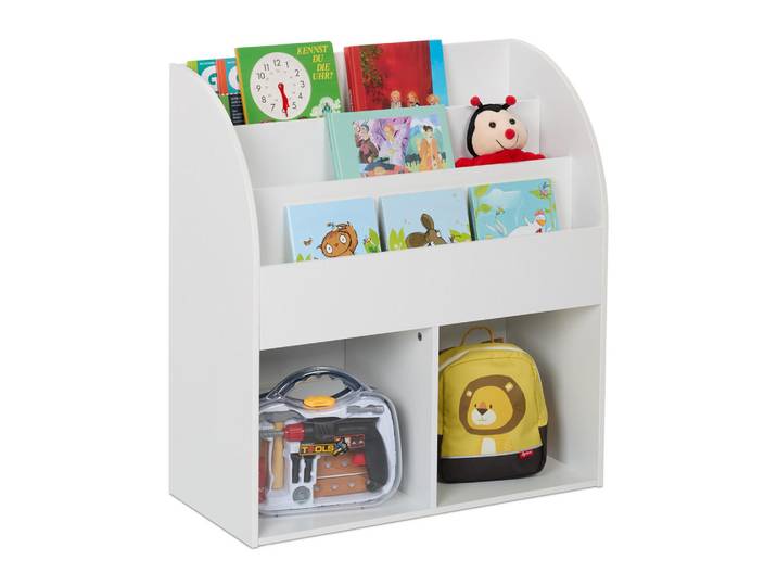 Relaxdays Bücherregal Weiß Kinder Mdf, 72x78.5x33.5 cm, Babymöbel & Kindermöbel, Babyzimmer, Babyregale & Kinderregale