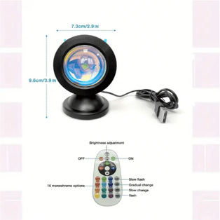 Inspire Picks 16 Color Sunset Projection Lamp With Remote Control & Built in Earbuds 16 Color