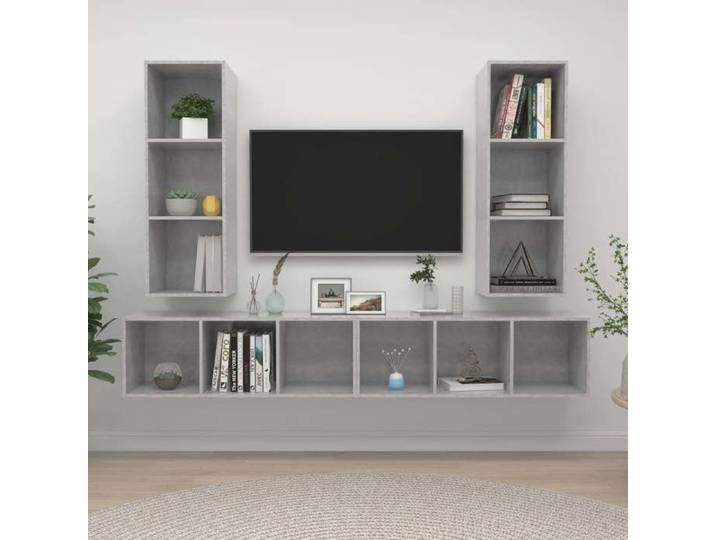 4 Parcel - MEUBLE - ARMOIRE TV mural Montage mural 4 pcs 37x37x107 5 cm_2 ans garantie_02_1147