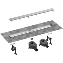 hansgrohe RainDrain Go Komplettset Duschrinne 1000, rückseitig befließbar, für Standard-/flache Installation, 56275670, Farbe: Mattschwarz