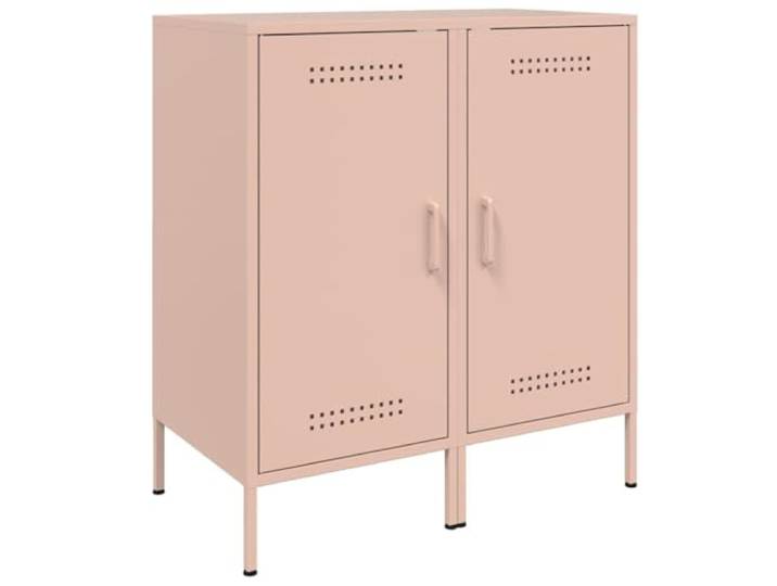 HKTMGDNG Sideboard 2er Set Metallschrank Rosa 36x39x79 cm Vielseitige Kommode fürs Schlafzimmer mit verstellbaren Schraubfüßen und geschlossenem Fach für ordentliche Ablage.