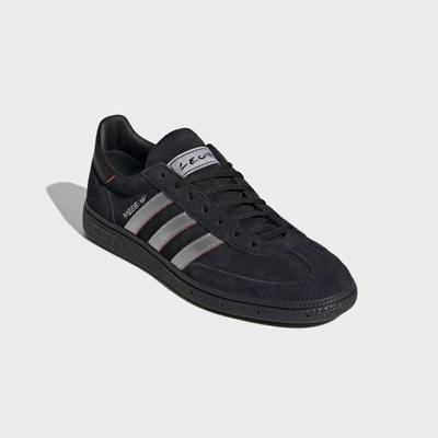 Sneaker ADIDAS PERFORMANCE "HANDBALL SPEZIAL MESSI", Herren, Gr. 47, core schwarz, silber metallic, pure ruby, Leder, Schuhe Sneaker