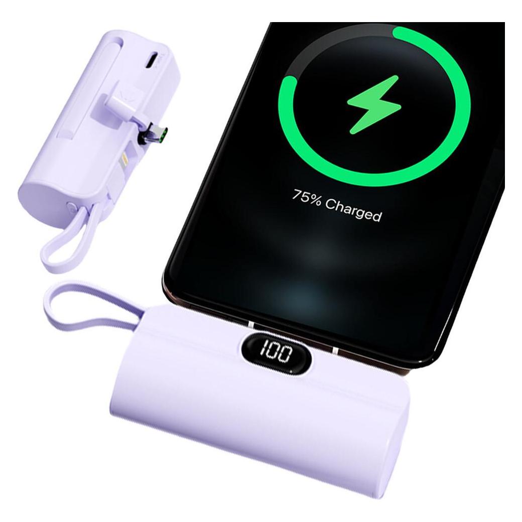 Ishiva UFUZON Mini Powerbank 5k mah-Lila (5000 mAh) (G-710343)
