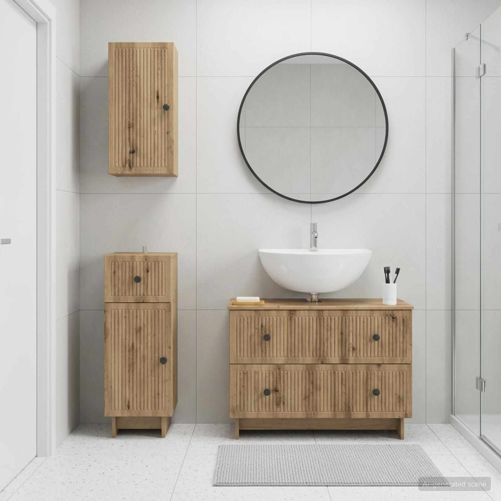 Maison Exclusive Badkamermeubelset EDE, 3-delig, Artisan Eik