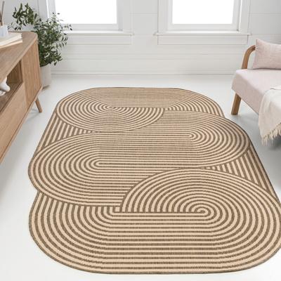 JONATHAN Y Margot Modern Geometric Arch Stripe Indoor/Outdoor Shaped Area Rug