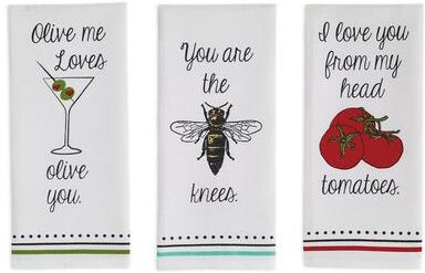 DII Love You Printed Dishtowel Set