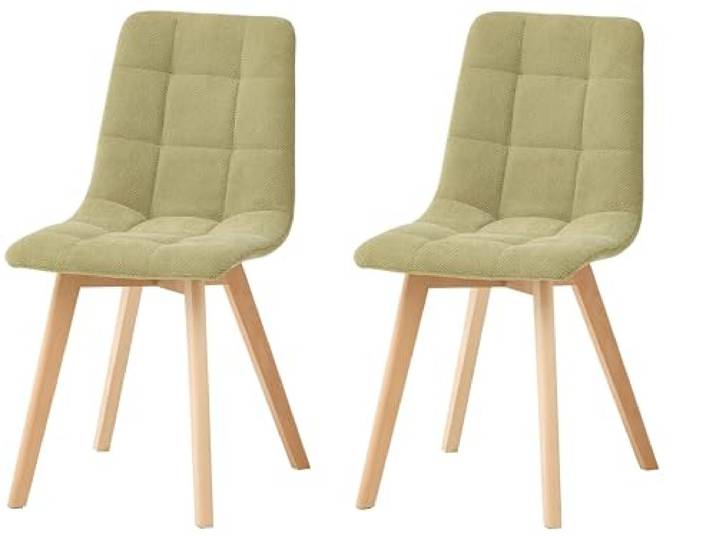 möbelando Preisbrecher Esszimmerstuhl Belana – 2er Set, massiv Buche, grün, 55x89x46 cm, Sitzhöhe 50 cm, Strukturstoff, stabil & pflegeleicht