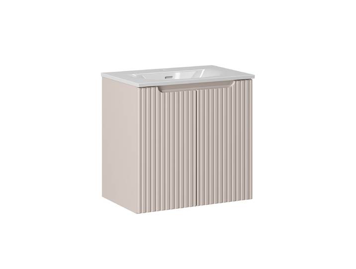Meuble simple vasque encastrée 60cm 2 portes Riva Cachemire