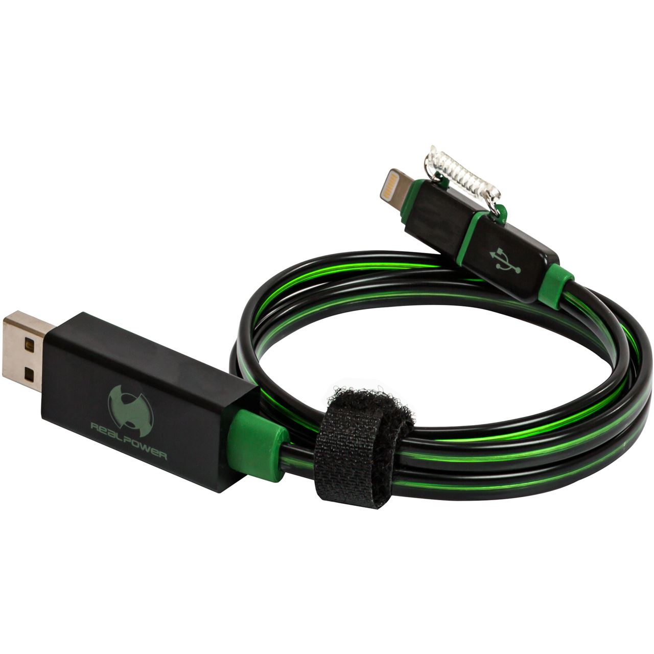 Realpower RealPower Floating lightning/micro USB Cable grün