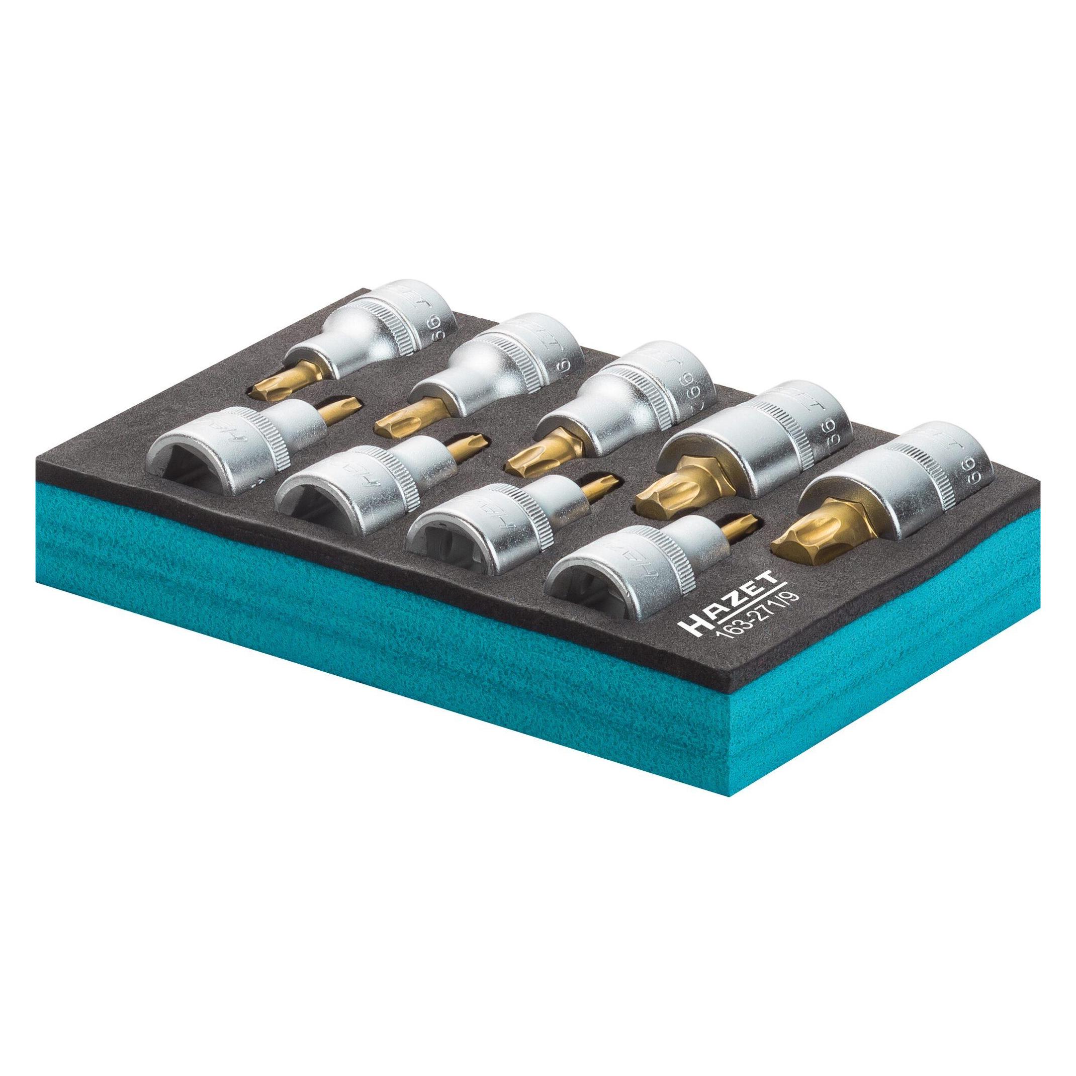 Hazet Schraubendreher-Steckschlüsseleinsatz Satz TORX 163-271/9 Vierkant12,5 mm (1/2 Zoll) I... (163-271/9)