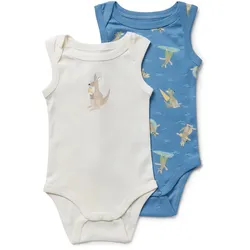 Tchibo - 2 Baby-Bodys - Baby - Gr. 62/68 - blau/print