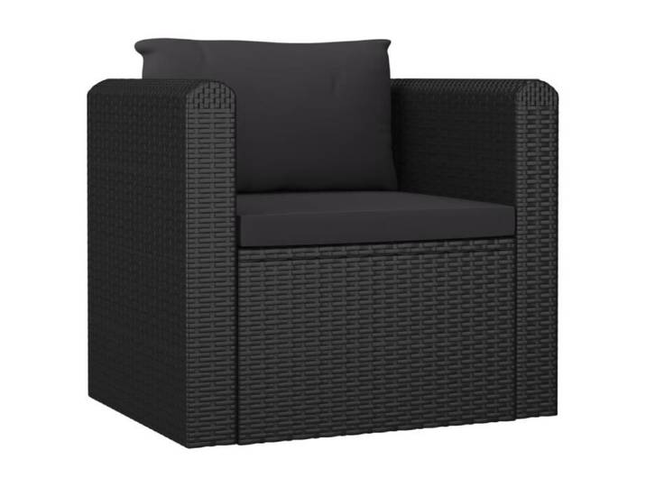 Fauteuil de jardin en résine tressée STAR - Noir