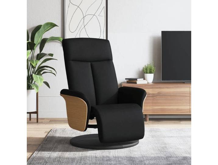 Noir Siège/Fauteuil - JILLE'S® 79x87x104 5cm - Fauteuil inclinable - avec repose-pieds - noir - tissu MEU5840703111779