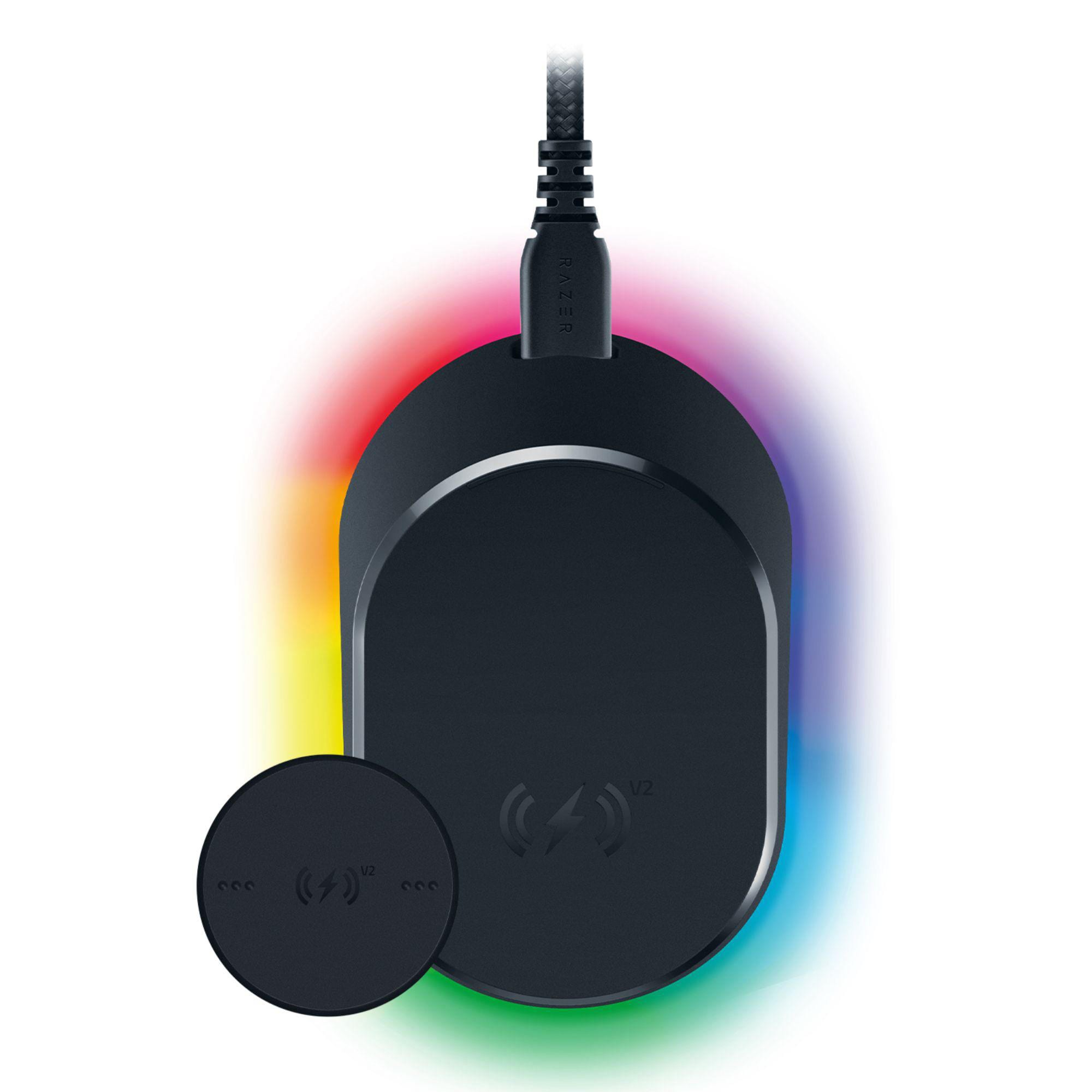 Razer Mouse Dock V2 Pro kabellose Gaming-Maus-Ladestation mit Lade-Puck, 8K Hz HyperSpeed Wireless Gen-2 & Chroma RGB RZ81-02450100-R3M1