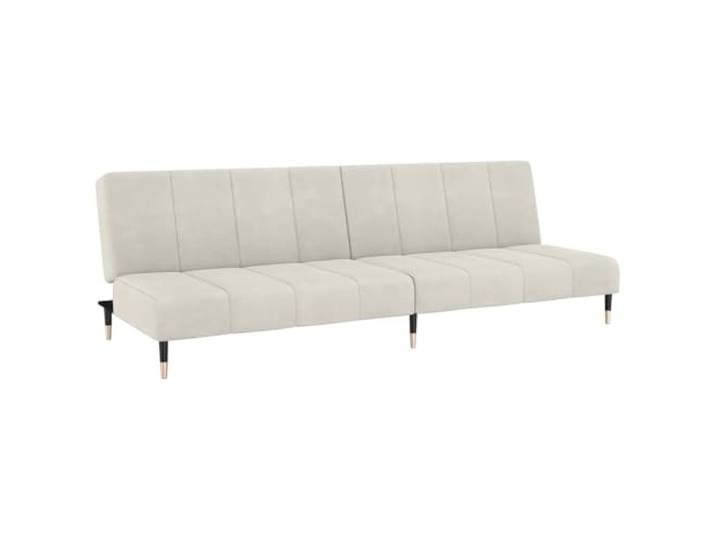 vidaXL Schlafsofa 2-Sitzer Creme Samt, Tagesbett, Gästebett, Sofa mit Schlaffunktion, Schlafcouch, Sofabett, 2-in-1 Sofa, 2-Sitzer-Sofa, Sofa, Couch