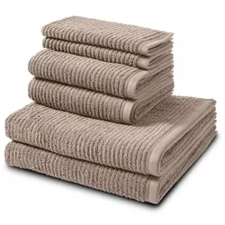 Casea Handtuch-Set Almeria 6-teilig Baumwolle Grau Taupe