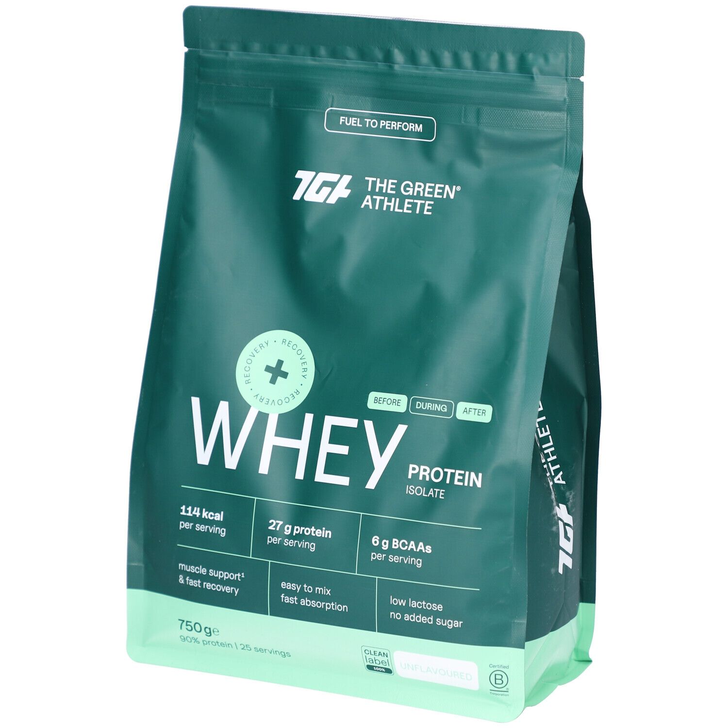 The Green Athlete Whey protein isolate unflavoured 750g 750 g Pulver
