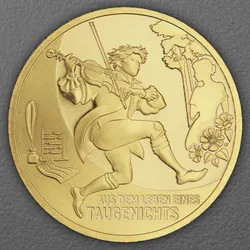 Goldmünze 100 Euro "Leben eines Taugenichts" 2025 Meisterwerke der deutschen Literatur (Deutschland)