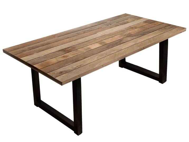 Möbilia Tisch, Holzwerkstoff, 200×100 cm, Wählbare Tischbeine, U-Form, Modern