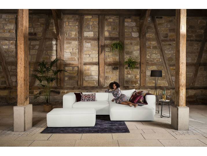 Ecksofa, Weiß, 300x164 cm, Longlife Xtra-Leder, L-Form, Modern, W.SCHILLIG