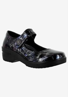 Women's Letsee Mary Jane by Easy Street in Black Silver (Size 8 M)