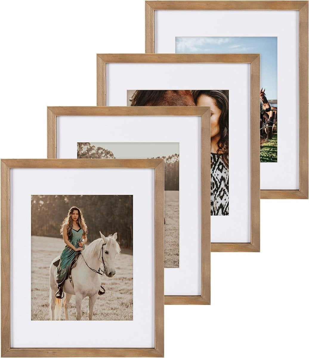 Fotolijst set met rustieke bruine afwerking voor wanddecoratie, 11x14 inch, Bruin