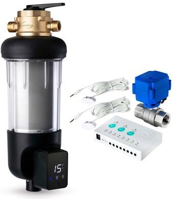 iSpring WSP50ARJ-BP Auto Flushing Spin-Down Sediment Water Filter with Bypass, w/ Auto Shut-Off Leak Detector Alarm System