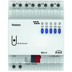 Theben 4940223 KNX Schaltaktor 4-fach, C-Last RM 4 U KNX