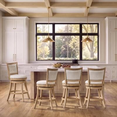 HULALA HOME Country Farmhouse Lumiere Barstool Set of 4