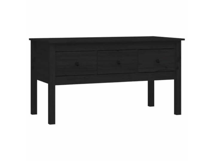 Couchtisch, Schwarz, 102x49x55cm, Kiefer Massivholz Kiefer Massivholz, klassisches Design, Wandmontage, Rückenstütze, Montageanleitung