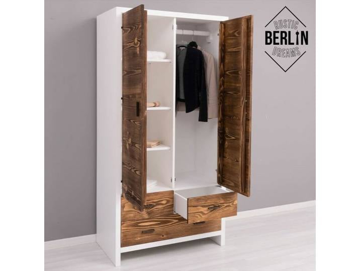 Kleiderschrank Berlin für Schlafzimmer weiß braun