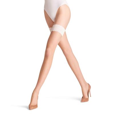 Halterlose Feinstrümpfe FALKE "FALKE x Kaviar Gauche", Damen, Gr. M, DEN: 8, beige (powder (4169)), Socken