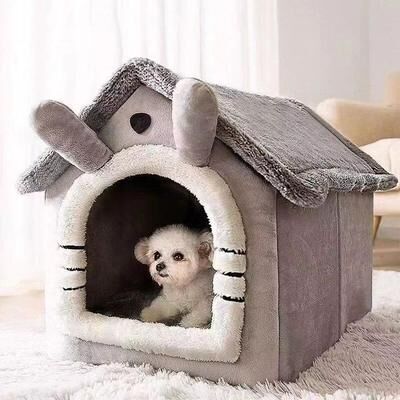 PRiME Premium Cozy Small Dog House Bed Washable Pet Bed For Cats & Small Dogs gray m