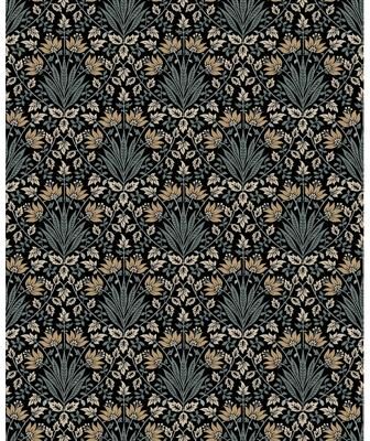 Chris Loves Julia x A-Street Prints Woodbury Black Floral Damask Wallpaper
