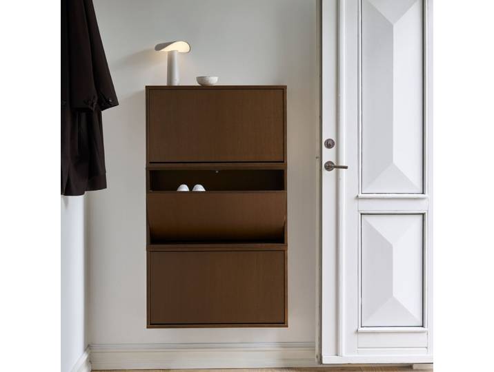 Boîte de rangement en placage de chêne coloris marron