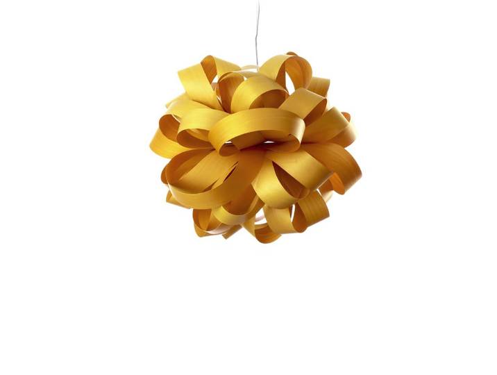 LZF LUZIFER lampe à suspension AGATHA BALL (Jaune - Vernis à bois)