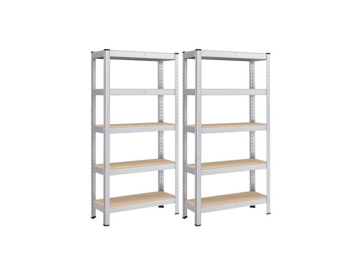 Hansiro Schwerlastregal Nouakchott, Silberfarben, Metall, 75x150x30 cm, Freizeit & Co, Heimwerken, Werkstatteinrichtung, Schwerlastregal