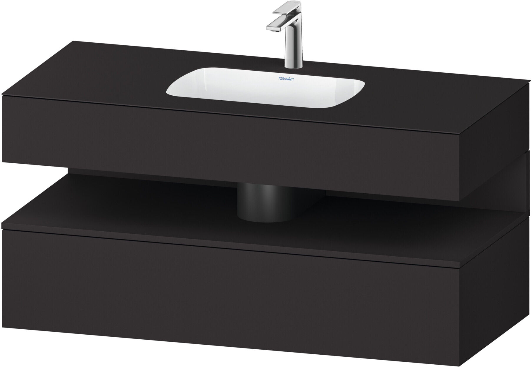 Duravit Einbauwaschtisch-Möbel-Set Qatego 120x55x60cm, graph matt, Konsolen-Waschtischunterbau (QA4787080800000)