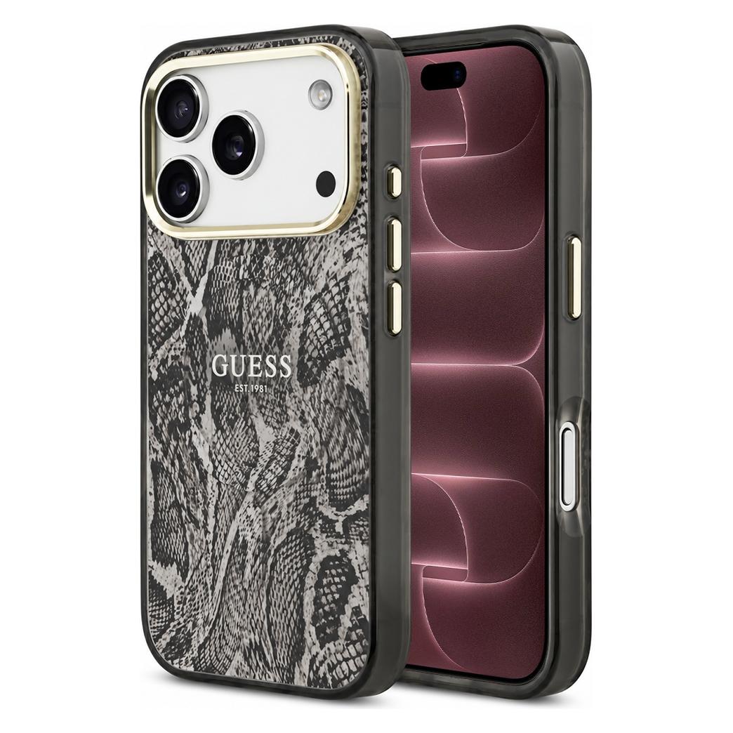 Guess - Python Pattern MagSafe (GUHMP18XHIMPYGK) - iPhone 18 Pro Max - Schwarz (Apple iPhone 17 Pro Max, Apple iPhone 18 Pro Max) (GUE005875)